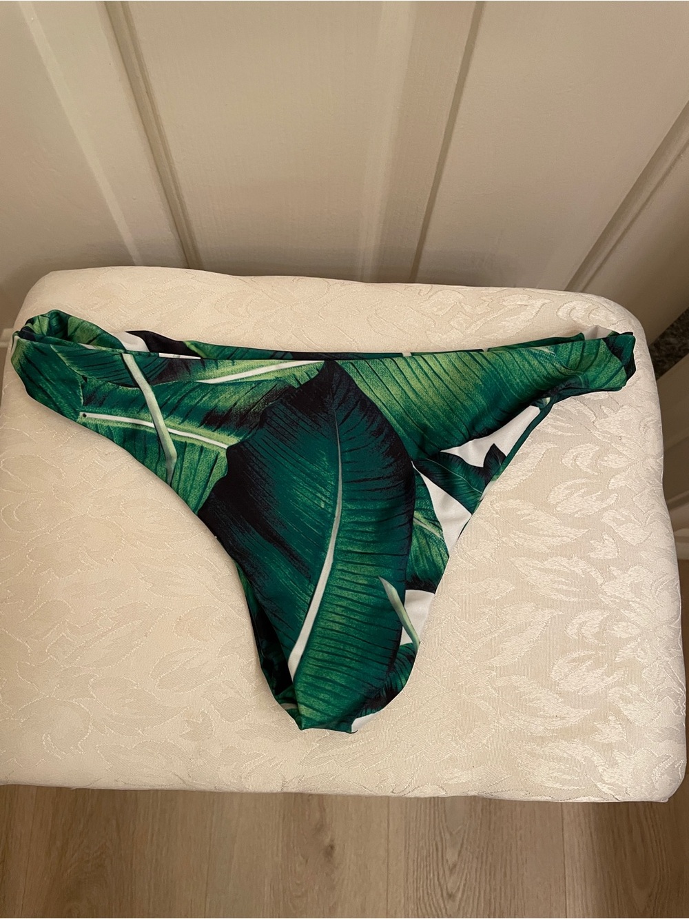 Green Tropical Leaf Swim Bikini Bottoms